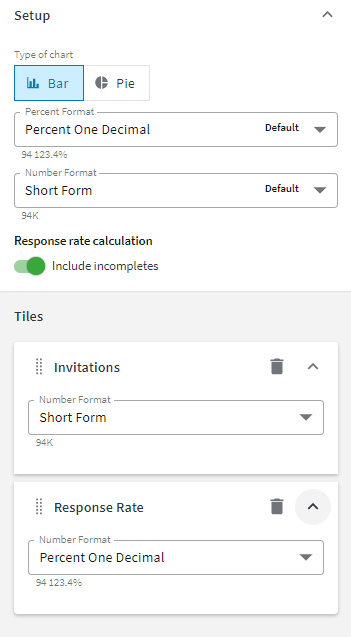 Setting up a response rate widget
