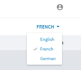 Example of the language selector    