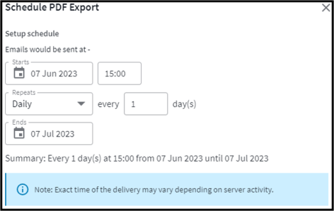 Deciding when the export should occur