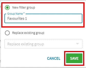 Creating a new filter group