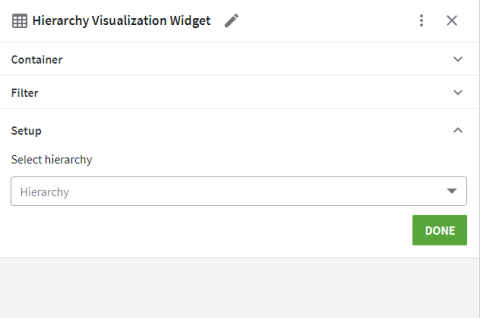The widget editing panel