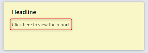 Example of navigating to an external report in a text tile