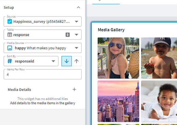 Example of a media gallery widget