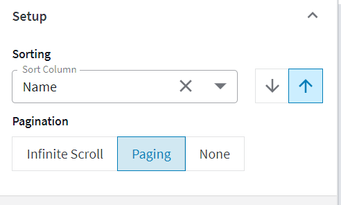 Setting up a report list widget