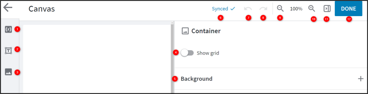 The canvas dashboard