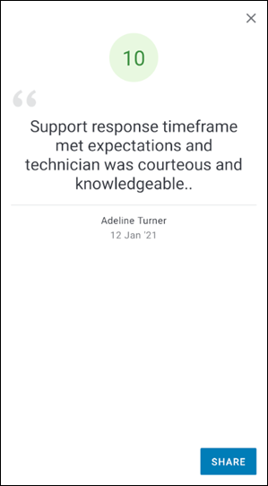 Single comment view in Forsta Go