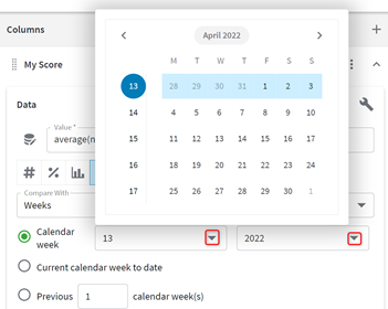 Changing the calendar week